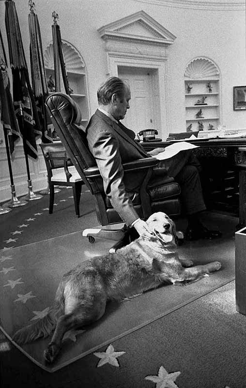 Gerald Ford with Golden Retriever