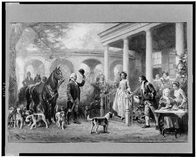 george washington with foxhounds painting